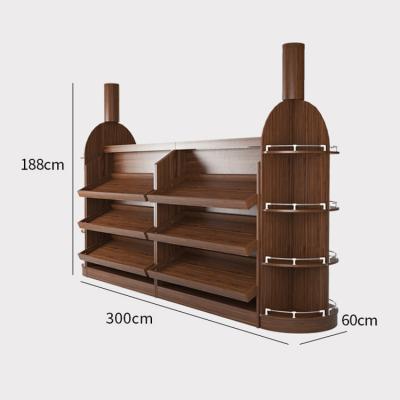 China Modern Modern Wooden Wine Display Rack Floor Rack for sale