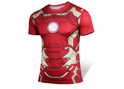 China Iron Man Short Sleeve Rash Guard Shirts Customized Submission for sale