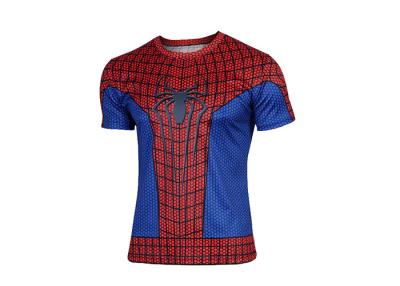 China Dri Fit Moisture Wicking Compression Rash Guard Shirts Spider Man Printing for sale