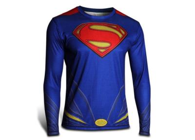 China Mens Sport Fit Colorful Custom Fighting Shirts Cartoon Super Man Printed for sale