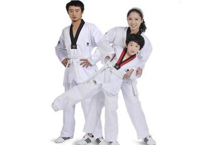 China Fashion White Taekwondo Uniform 160CM - 210CM SGS Certificated for sale