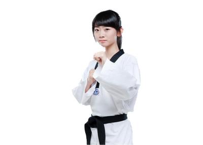 China Durable Female Karate Outfit Gi With Customized Lapel Label for sale