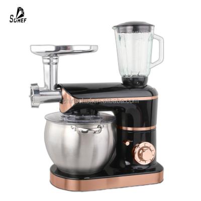 China Batidora Low Noise 8.5L Household Multifunctional Bowl-Lift Design 4 in 1 Stand Food Dough Cake Mixer with Blender Chopper for sale