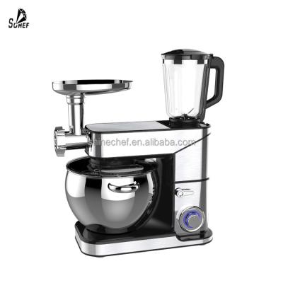 China Low Noise Commercial Household Batidora 10L Dough Cake Mixer Tilt Head Design 3 in 1 Stand Food Mixer with Juicer Blender Chopper for sale