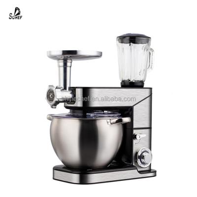 China Commerical Dough Mixer Mixing Machine 3 in 1 12 Liter Double-Arm Stand Food Mixer with Chopper Juicer for sale