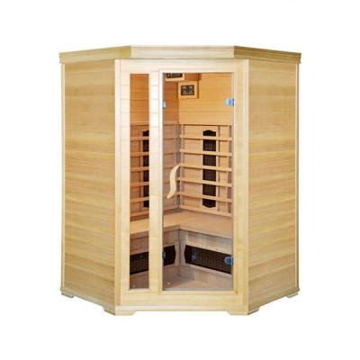 China Computer Control Panel Infrared Red Hemlock Salt Sauna With Ceramic Heaters For 3 Person Capacity for sale