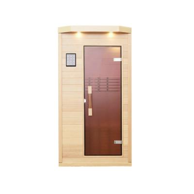 China Computer Control Panel China 2021 One Person Newest Indoor Home Use Infrared Carbon Wood Sauna Parts for sale