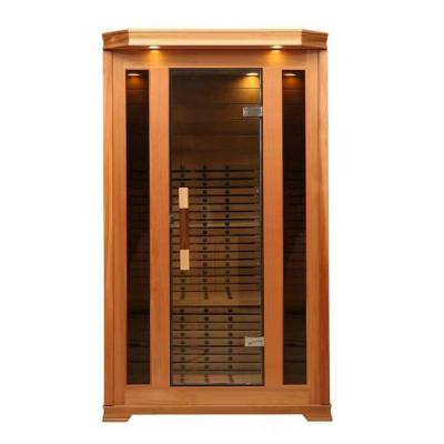 China Cedar Two People Home Use Sauna Luxury Far Infrared Red Bedroom Computer Control Panel Mode for sale