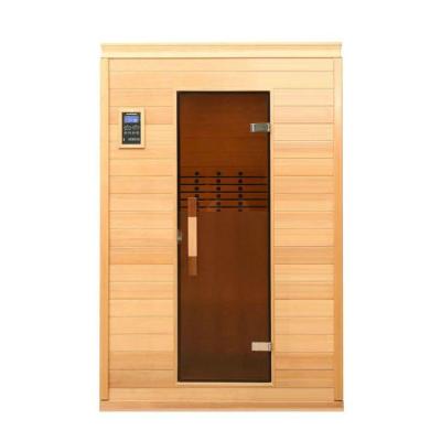 China Computer Control Panel 2021 New 2 Person Saunas With Sauna Heater Steamer Traditional Style Indoor Wooden Infrared Sauna Room for sale