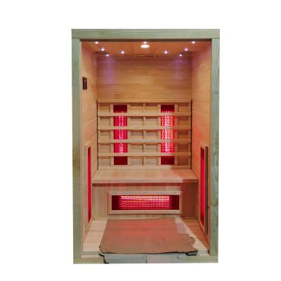 China Spec Trume Heater Indoor Infrared Solid Wood Sauna Room Computer Control Panel 2 Person Full Sauna Machine for sale