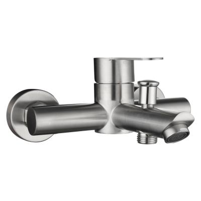 China Without Slide Bar Ciencia Wall Mount Faucet Stainless Steel Shower Faucet Bathroom Tub Faucet Brushed Nickel Shower Mixer Tap, SNA516 for sale