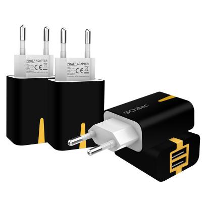 China Universal Mobile Phone Super Dual Chargers USB EU Plug Wall Charger For Smart Phones for sale