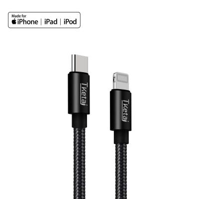 China Genuine IOS System Type C PD Fast Charging Braided Data Cable to IOS Phone Cable MFI for iphone 13 12 11 for sale