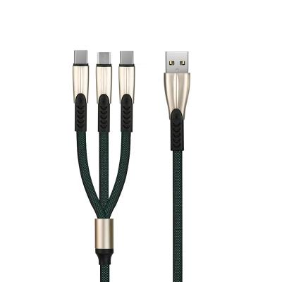 China IOS/Android System Professional Custom Logo Zinc Alloy Type C Fast Charging 3 In 1 Mirco USB Cable For IPhone for sale