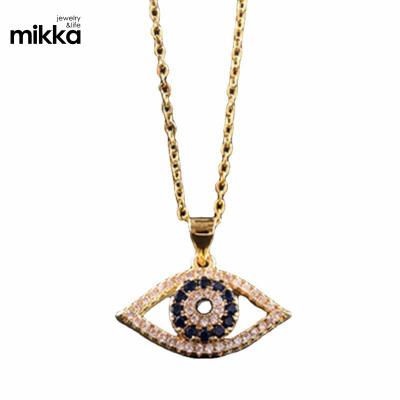 China SY FASHION Fashion CZ Brass Greek Devil Eyes Tennis Jewelry Personalized Horus Round Evil Eyes Choker Necklace for sale