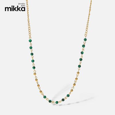 China SY FASHIONABLE Hot Selling Fine Gold Plated Chain Necklace with Gold and Turquoise Beads for Women for sale