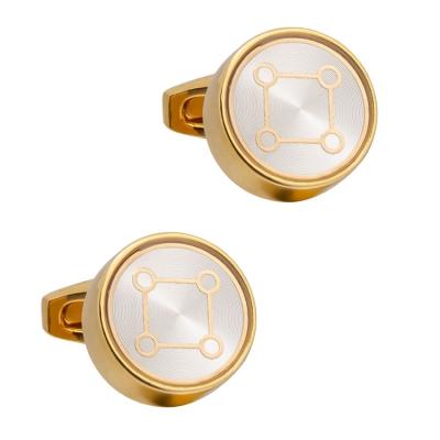 China SY Cufflinks Name Brass Cufflink Customized Logo Metal Cuff Links Gold Men Cufflink French for sale