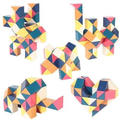 China DIY TOY Magic Ruler Snake 24 36 48 60 72 multicolored fidge cube twist fidge cube 3d segments puzzle fidgety person transformable can be detachable comb for sale