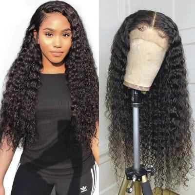 China Factory 100% Virgin Hair Wigs Wholesale Deep Wave Deep Wave 5*5 Pre Plucked Brazilian Hair Wigs Seller For Black Woman for sale