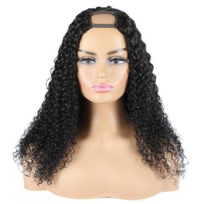 China Cheap vensor 100% virgin hair brazilian hair u part wig wholesale curly u part wig curly wigs for black woman for sale