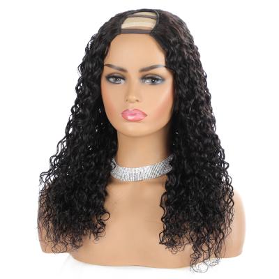 China Brazilian Natural Water Wave Hair Wig U Part Wigs For Color Woman Glueless 150% Density Cheap Water Wave Remy Wigs for sale