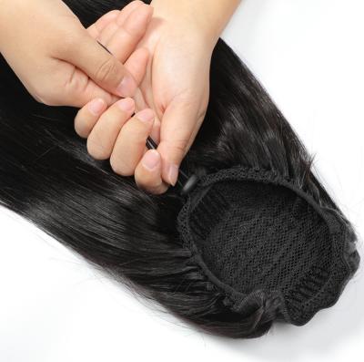 China Indian Drawstring Ponytails Hair Ponytails Hair U-tip Ponytail Unprocessed Natural Virgin Hair Extension For Black Woman for sale