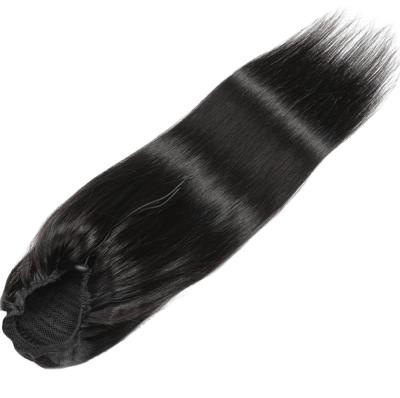 China U-tip hair ponytails hair clip in extension 100g Brazilian straight ponytail wig long drawstring hair extension for sale