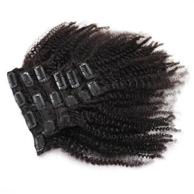 China Hair Vendor Afro Kinky Curly Pulled Extensions Remy Clip In Hair 100% Double Wave Cambodian Afro Hair Extension For Black Woman for sale