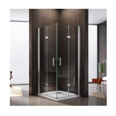 China 6mm Glass Shower Enclosure Hinge Pivot Square Aluminum Frame With Base for sale