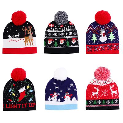 China Newcomer World Series COMMON Christmas Pom Pom Hat Cap Wholesale Winter Knitted Beanie Turban Hat Women Men for sale