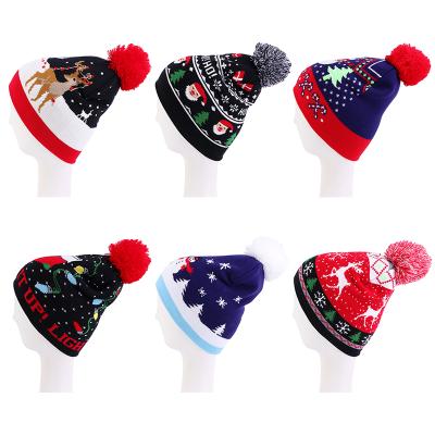 China New Design COMMON Pom Pom Hat Cap Winter Knitted Beanie Turban Hat Women Men Christmas 1004M for sale