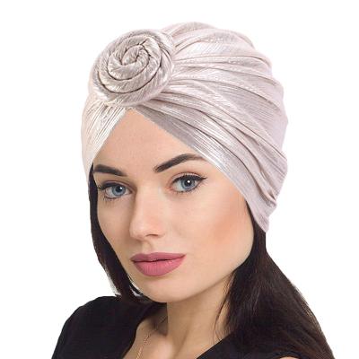 China Fashion Women Muslim Turban Hat Scarf Cowl Hair Wrap Turban Hats For Women for sale