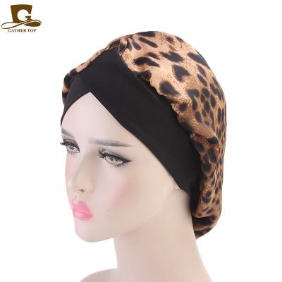 China COMMON New Fashion Women Bandana Headwrap Hijab Turban Silky Silky Stretchy Chemo Cap For Hair Loss Soft Hat TJM-337 for sale