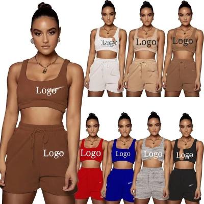 China Women Clothing X2021 New Solid Color Anti-pilling Women Shorts Pants Set Sportswear 2 Pieces Tracksuit Set Loose Two Piece Women Sportswear for sale