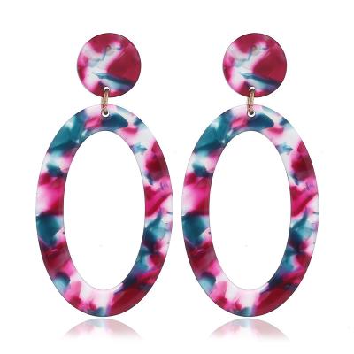 China Earrings For Women 2021 Wholesale Large Circle Acrylic Earrings For Women Resin Earring 2021 for sale