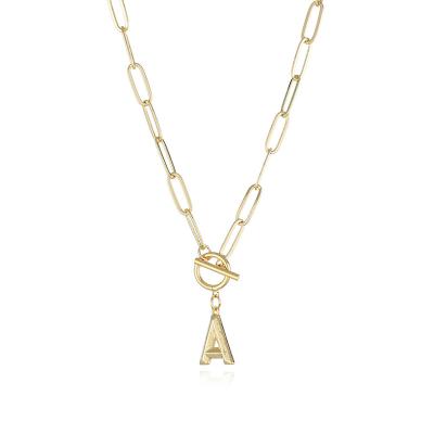 China New Letter Necklace 18K Gold Plated Stainless Steel Letter Necklace For Women for sale