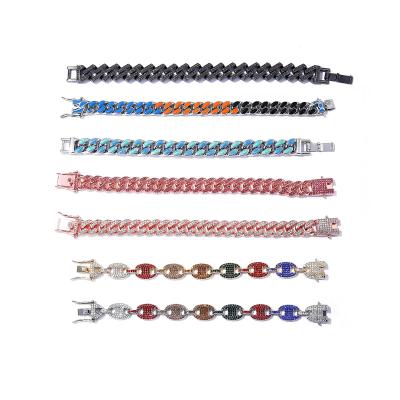 China High Quality Custom Crystal Hip Hop Men Bracelet Anklets Bracelet For Men for sale