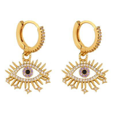 China Original colorful European eye and earring earrings and American diamond fashion CIA fashionable women's creative earrings for sale