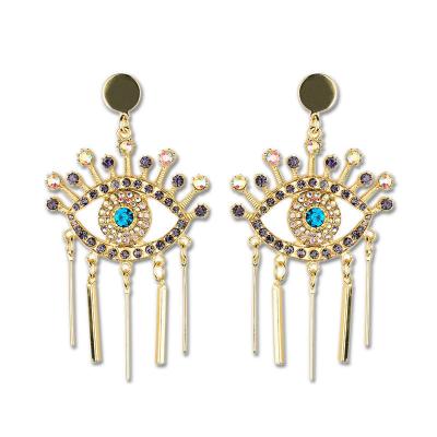 China New FASHIONABLE creative earrings exaggerated personality diamond snap eye anti-allergy ear pin dangle earrings for sale