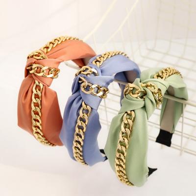 China Plastic+metal New Arrival Vintage Chain Bow Knotted Headbands For Women Hair Accessories for sale