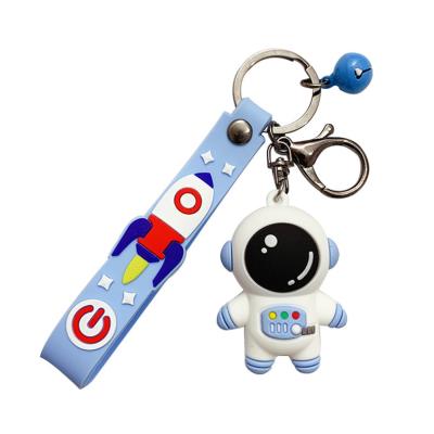 China New Cartoon Silicone Keychain Astronaut Keychain Cartoon Silicone Cute Creative Key Chain Bag Pendant Gifts for sale