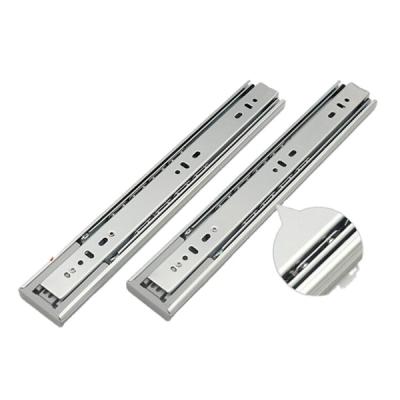 China Ball Bearing Triple Drawer Slide Triple Slide Ball Bearing Rebound Extension 45mm Telescopic Channel for sale