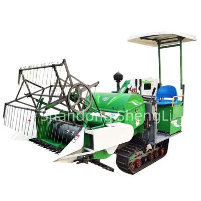 China 25 HP small rice combine harvester household rice machine crawler riding type with granary rice harvester for sale