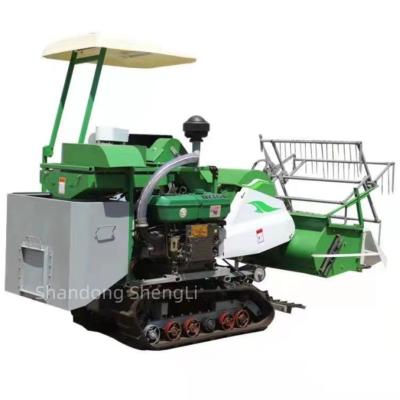 China Rice a new type of fully automatic mount type 25 HP mountain rice small rice harvester crawler harvester for sale