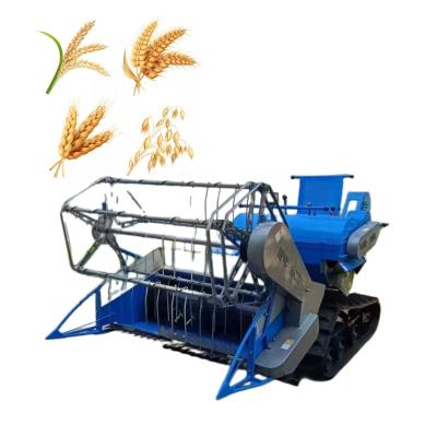 China 15 Hp Small Grant Belt Granary Soybean Harvester Paddy Harvester Tower Crawler Harvester for sale