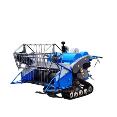 China Miniature Rice Paddy Threshing and Harvesting All-in-one Multifunctional Miniature Soybean and Caterpillar Wheat Combine Harvester for sale