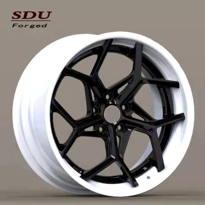 China T6061 Aluminum High End CNC Customized 2 Piece Forged Rims Glossy Black Center And Glossy White Lip For m2 m3 m325i m5 f10 m610.5x20 11x20 for sale