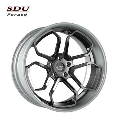 China Aluminum 2020 Hot Design T6061 Concave 2 Piece Alloy Wheels 21, 2 Piece Satin Forged Wheels Black or Custom For Challenger SRT8 5x115 5x127 for sale