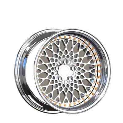 China Professional T6061 Aluminum Custom Forged Wheels Shine Polished High Lip Forged Wheels 2 Piece Rims Deep Dish Car Rims With Gold Nuts For Mb for sale