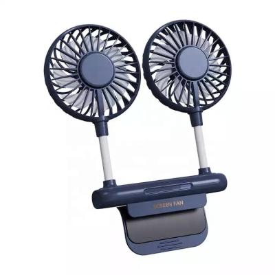 China Clip On 2022 New Design Desktop Display Removable Dual Display Screen Fan Portable Home Laptop Clip Fan for sale